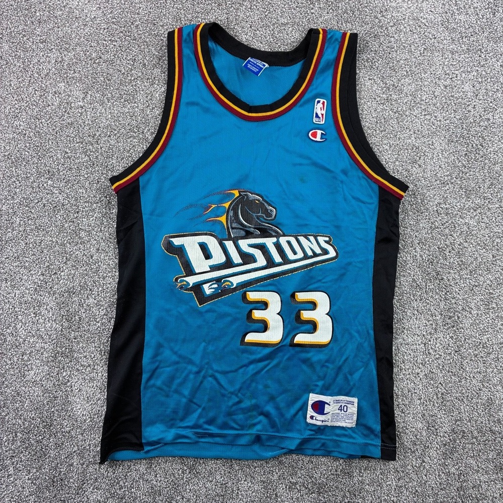 Vintage Champion Grant Hill Detroit Pistons Jersey Mens 40 NBA Basketball